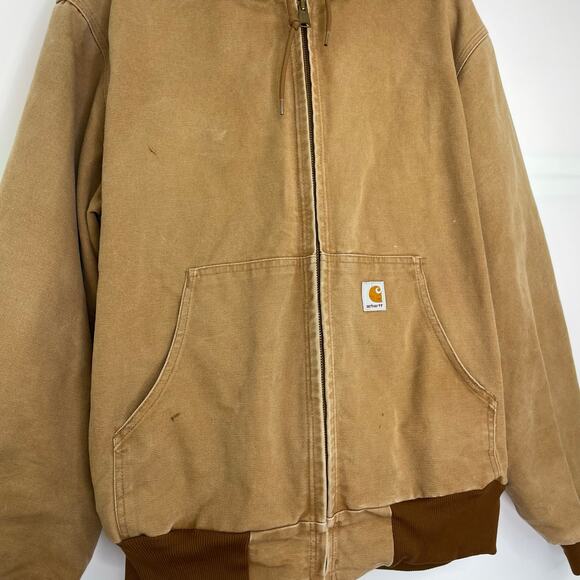 Carhartt J131 Thermal Lined Canvas Full Zip Hooded Jacket Men's size XL - Picture 6 of 16